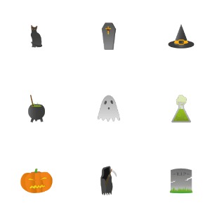 Spooky Halloween icon sets preview