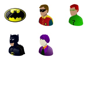 Batman icon sets preview