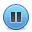 Blue, Button, Pause icon