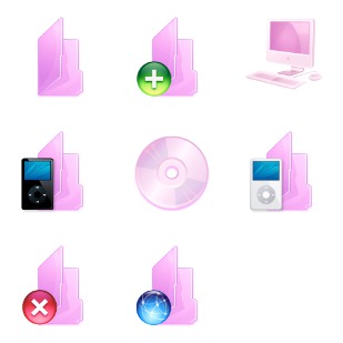 Pink Folders icon sets preview