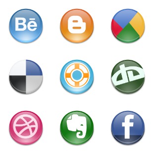 Social Button icon sets preview