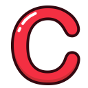 letters, c, alphabet, red, letter icon