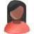 account, female, person, user, red, woman, profile, black, human, member, people icon