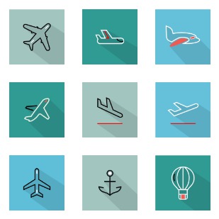 Transport icon sets preview