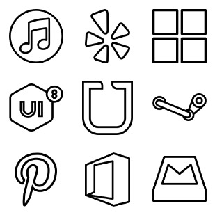 Brands Outlined icon sets preview