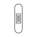 Band aid silhouette in vertical position icon
