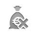 cross, euro, bag, money icon