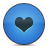 Blue, Button, Heart, Love icon