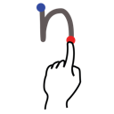 gestureworks, n, letter, stroke, lowercase icon
