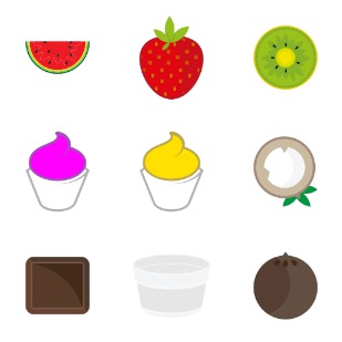 Frozen Yogurt Fruts icon sets preview