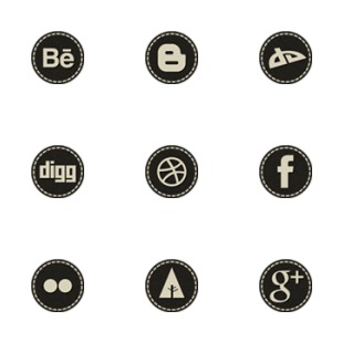 Hand Stitch Social icon sets preview