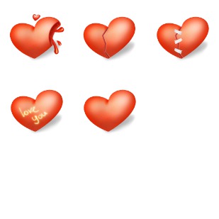 Heart Valentines Day icon sets preview