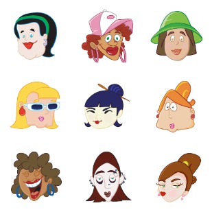Avatar Girls icon sets preview