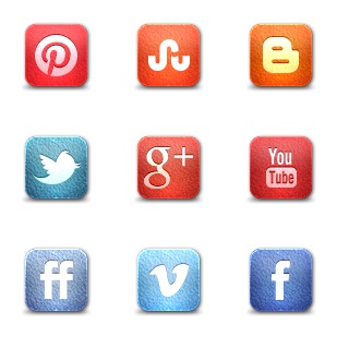 Leather Social Media Icons icon sets preview