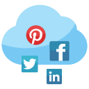 web, social media cloud, connection, seo, cloud computing, twitter, communication, internet icon
