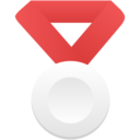 silver metal red icon