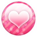 Pink button heart icon