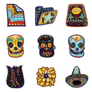 Da de los Muertos icon sets preview