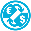 Currency, d, e icon
