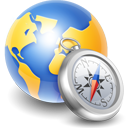 Globe compass silver icon