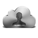 Cloud, Contacts, , Silver icon