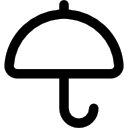 Umbrella opened outlined protecting tool icon