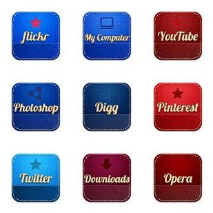 Retro Social icon sets preview