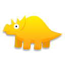 cartoon, triceratops, dinosaur icon