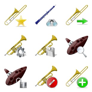 Wind Instruments icon sets preview