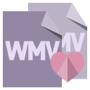 format, heart, file, wmv icon