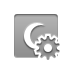 red, crescent, gear icon