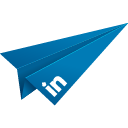 social media, linked in, paper plane, blue, origami, linkedin icon