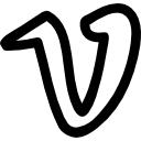 Vimeo hand drawn logo outline icon