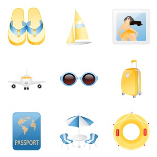 Summer Holiday icon sets preview