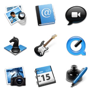Black and Blue icon sets preview