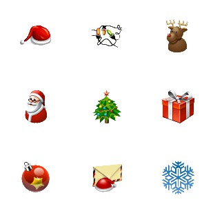 Standard New Year icon sets preview