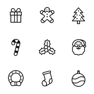 Christmas icon sets preview