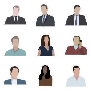 Business persons flat icon sets preview