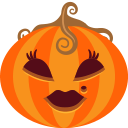 monster, spooky, lady, female, jack-o-lantern, pumpkin, halloween icon