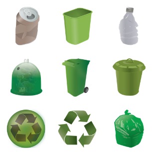 Recycling icon sets preview