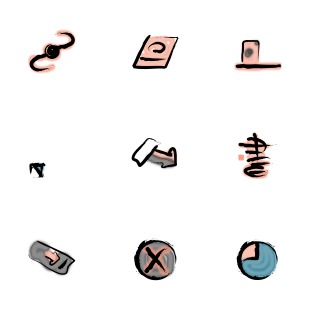 BRUSH & INK STICK icon sets preview