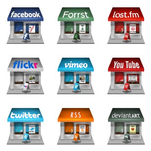 Social Store icon sets preview