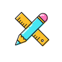 pencil, ruler icon