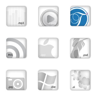 White Basic icon sets preview