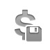 sign, currency, dollar, diskette icon