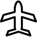 Airplane outline pointing up icon