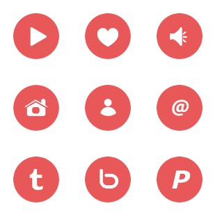 Red website beauty icon sets preview
