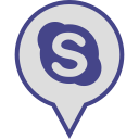 media, pin, social, logo, skype icon