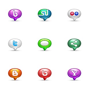 Social Media Bubblicons icon sets preview