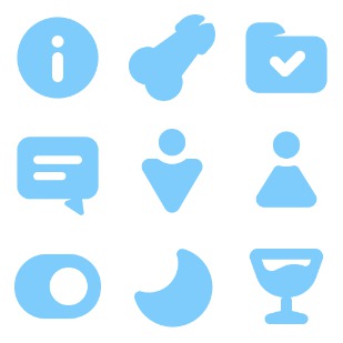 Bold Blue Glyphs ( Samples) icon sets preview
